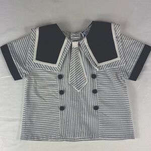 Vintage Carriage Boutique Navy and White Striped Shirt